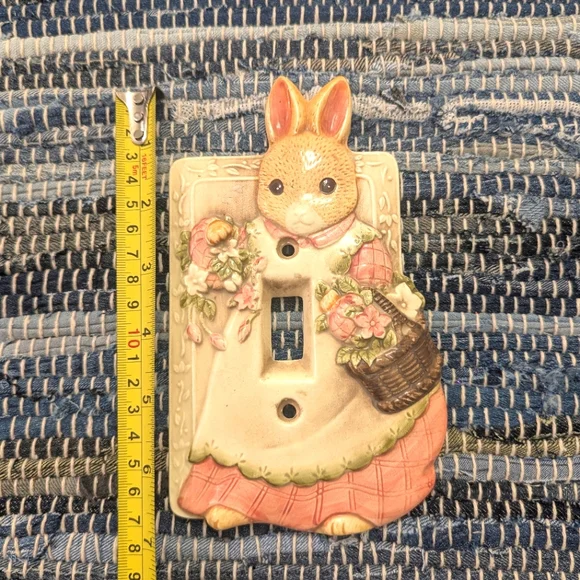 Vintage "Takakashi" San Francisco Bunny Rabbit Ceramic Light Switch Cover - Picture 5 of 6